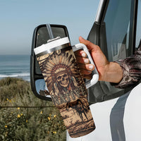 Native American Skull Tumbler With Handle with Tribal Prints - Wonder Print Shop