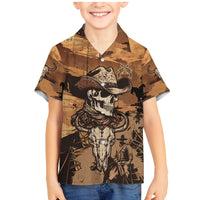 Skull Cowboy Family Matching Mermaid Dress and Hawaiian Shirt Rise Em Cowboy - Wonder Print Shop