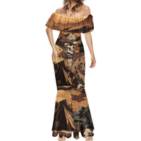 Skull Cowboy Mermaid Dress Rise Em Cowboy - Wonder Print Shop