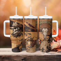 Skull Cowboy Tumbler With Handle Rise Em Cowboy - Wonder Print Shop