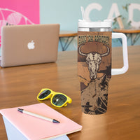 Skull Cowboy Tumbler With Handle Rise Em Cowboy - Wonder Print Shop