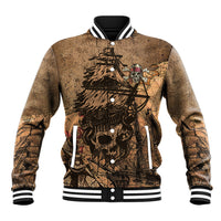 Skull Pirate Baseball Jacket Revenge Vintage Style Art - Wonder Print Shop