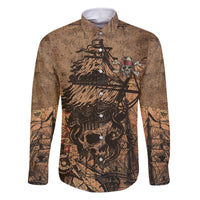 Skull Pirate Family Matching Long Sleeve Bodycon Dress and Hawaiian Shirt Revenge Vintage Style Art - Wonder Print Shop