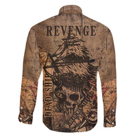 Skull Pirate Family Matching Long Sleeve Bodycon Dress and Hawaiian Shirt Revenge Vintage Style Art - Wonder Print Shop