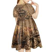 Skull Pirate Kid Short Sleeve Dress Revenge Vintage Style Art - Wonder Print Shop