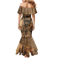 Skull Pirate Mermaid Dress Revenge Vintage Style Art - Wonder Print Shop