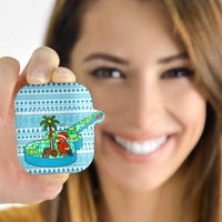 Honduras Christmas AirPods Case with Santa Parrot Palm Tree and Tropical Gift Pattern Design - Wonder Print Shop