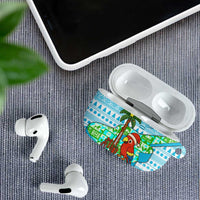 Honduras Christmas AirPods Case with Santa Parrot Palm Tree and Tropical Gift Pattern Design - Wonder Print Shop