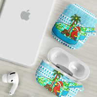 Honduras Christmas AirPods Case with Santa Parrot Palm Tree and Tropical Gift Pattern Design - Wonder Print Shop