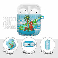 Honduras Christmas AirPods Case with Santa Parrot Palm Tree and Tropical Gift Pattern Design - Wonder Print Shop