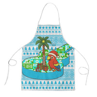 Honduras Christmas Apron with Santa Parrot Palm Tree and Tropical Gift Pattern Design - Wonder Print Shop