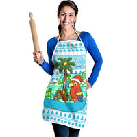 Honduras Christmas Apron with Santa Parrot Palm Tree and Tropical Gift Pattern Design - Wonder Print Shop
