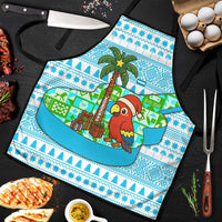 Honduras Christmas Apron with Santa Parrot Palm Tree and Tropical Gift Pattern Design - Wonder Print Shop