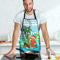Honduras Christmas Apron with Santa Parrot Palm Tree and Tropical Gift Pattern Design - Wonder Print Shop