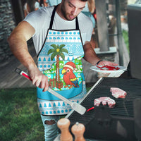 Honduras Christmas Apron with Santa Parrot Palm Tree and Tropical Gift Pattern Design - Wonder Print Shop