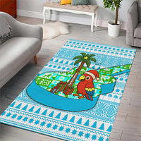 Honduras Christmas Area Rug with Santa Parrot Palm Tree and Tropical Gift Pattern Design - Wonder Print Shop