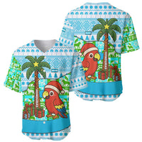 Honduras Christmas Baseball Jersey with Santa Parrot Palm Tree and Tropical Gift Pattern Design - Wonder Print Shop