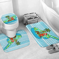 Honduras Christmas Bathroom Set with Santa Parrot Palm Tree and Tropical Gift Pattern Design - Wonder Print Shop