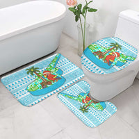 Honduras Christmas Bathroom Set with Santa Parrot Palm Tree and Tropical Gift Pattern Design - Wonder Print Shop