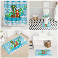 Honduras Christmas Bathroom Set with Santa Parrot Palm Tree and Tropical Gift Pattern Design - Wonder Print Shop