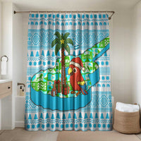 Honduras Christmas Bathroom Set with Santa Parrot Palm Tree and Tropical Gift Pattern Design - Wonder Print Shop
