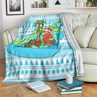 Honduras Christmas Blanket with Santa Parrot Palm Tree and Tropical Gift Pattern Design - Wonder Print Shop