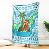 Honduras Christmas Blanket with Santa Parrot Palm Tree and Tropical Gift Pattern Design - Wonder Print Shop