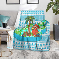 Honduras Christmas Blanket with Santa Parrot Palm Tree and Tropical Gift Pattern Design - Wonder Print Shop