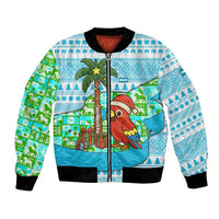 Honduras Christmas Bomber Jacket with Santa Parrot Palm Tree and Tropical Gift Pattern Design - Wonder Print Shop