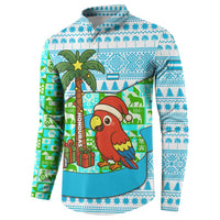 Honduras Christmas Button Sweatshirt with Santa Parrot Palm Tree and Tropical Gift Pattern Design - Wonder Print Shop