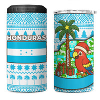 Honduras Christmas 4 in 1 Can Cooler Tumbler with Santa Parrot Palm Tree and Tropical Gift Pattern Design - Wonder Print Shop