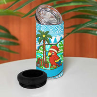 Honduras Christmas 4 in 1 Can Cooler Tumbler with Santa Parrot Palm Tree and Tropical Gift Pattern Design - Wonder Print Shop