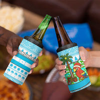 Honduras Christmas 4 in 1 Can Cooler Tumbler with Santa Parrot Palm Tree and Tropical Gift Pattern Design - Wonder Print Shop