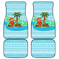 Honduras Christmas Car Mats with Santa Parrot Palm Tree and Tropical Gift Pattern Design - Wonder Print Shop