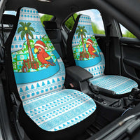 Honduras Christmas Car Seat Cover with Santa Parrot Palm Tree and Tropical Gift Pattern Design - Wonder Print Shop