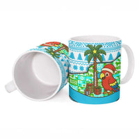 Honduras Christmas Ceramic Mug with Santa Parrot Palm Tree and Tropical Gift Pattern Design - Wonder Print Shop