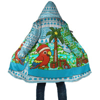 Honduras Christmas Cloak with Santa Parrot Palm Tree and Tropical Gift Pattern Design - Wonder Print Shop