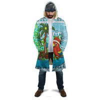 Honduras Christmas Cloak with Santa Parrot Palm Tree and Tropical Gift Pattern Design - Wonder Print Shop