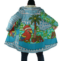 Honduras Christmas Cloak with Santa Parrot Palm Tree and Tropical Gift Pattern Design - Wonder Print Shop