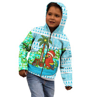 Honduras Christmas Kid Hoodie with Santa Parrot Palm Tree and Tropical Gift Pattern Design - Wonder Print Shop
