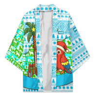 Honduras Christmas Kimono with Santa Parrot Palm Tree and Tropical Gift Pattern Design - Wonder Print Shop