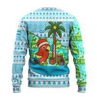 Honduras Christmas Ugly Christmas Sweater with Santa Parrot Palm Tree and Tropical Gift Pattern Design - Wonder Print Shop