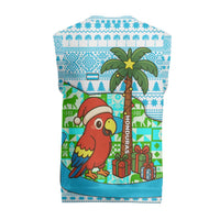 Honduras Christmas Knitted V-Neck Vest with Santa Parrot Palm Tree and Tropical Gift Pattern Design - Wonder Print Shop
