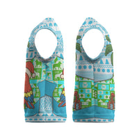 Honduras Christmas Knitted V-Neck Vest with Santa Parrot Palm Tree and Tropical Gift Pattern Design - Wonder Print Shop