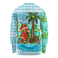 Honduras Christmas Long Sleeve Shirt with Santa Parrot Palm Tree and Tropical Gift Pattern Design - Wonder Print Shop