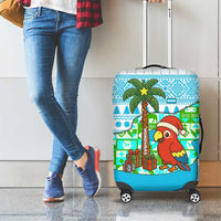 Honduras Christmas Luggage Cover with Santa Parrot Palm Tree and Tropical Gift Pattern Design - Wonder Print Shop