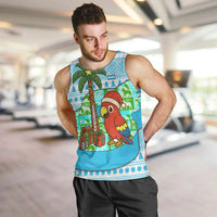Honduras Christmas Men Tank Top with Santa Parrot Palm Tree and Tropical Gift Pattern Design - Wonder Print Shop