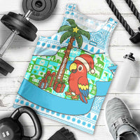 Honduras Christmas Men Tank Top with Santa Parrot Palm Tree and Tropical Gift Pattern Design - Wonder Print Shop