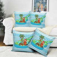 Honduras Christmas Pillow Cover with Santa Parrot Palm Tree and Tropical Gift Pattern Design - Wonder Print Shop