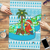 Honduras Christmas Puzzle with Santa Parrot Palm Tree and Tropical Gift Pattern Design - Wonder Print Shop